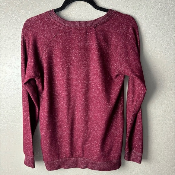Moondance Heathered Maroon Long Sleeve Round Neck Top Size X-Small NEW - Picture 7 of 7